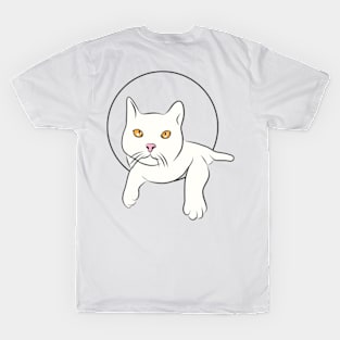 White cat with orange eyes T-Shirt